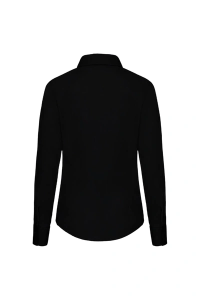 Fruit Of The Loom Ladies Lady-fit Long Sleeve Poplin Shirt (black)