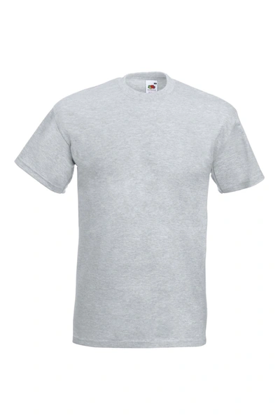 Fruit Of The Loom Mens Super Premium Short Sleeve Crew Neck T-shirt (heather Gray) In Grey