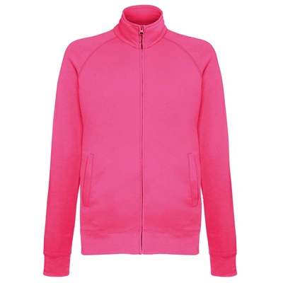 Fruit Of The Loom Mens Lightweight Full Zip Sweatshirt Jacket (fuchsia) In Pink