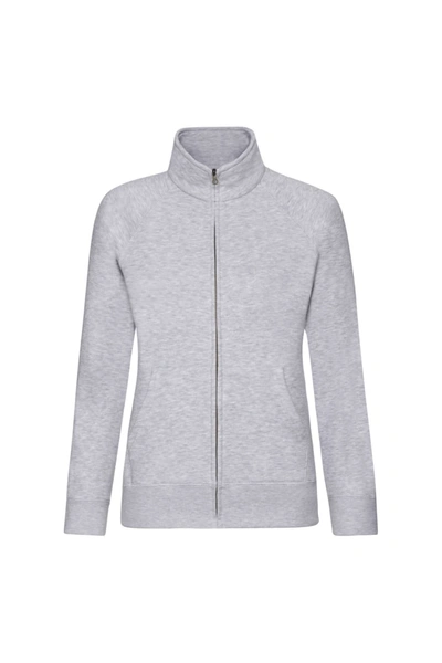 Fruit Of The Loom Ladies/womens Lady-fit Sweatshirt Jacket (heather Grey)
