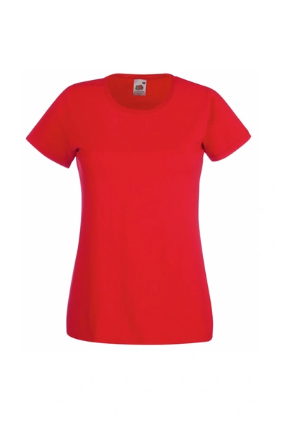 Fruit Of The Loom Ladies/womens Lady-fit Valueweight Short Sleeve T-shirt (pack (r In Red