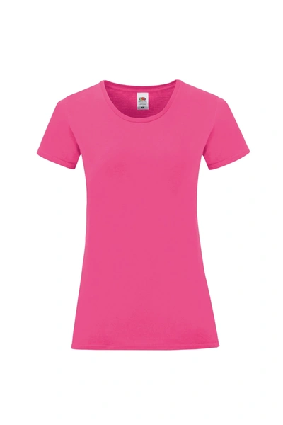 Fruit Of The Loom Womens/ladies Iconic 150 T-shirt In Pink