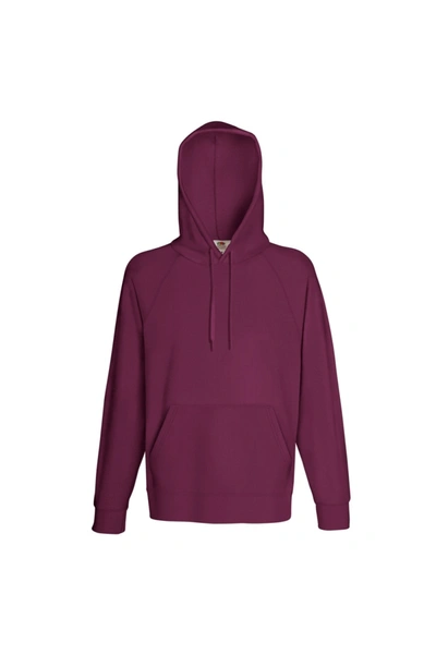 Fruit Of The Loom Mens Lightweight Hooded Sweatshirt / Hoodie (240 Gsm) (burgundy) In Purple