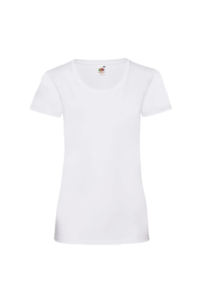 Fruit Of The Loom Ladies/womens Lady-fit Valueweight Short Sleeve T-shirt In White