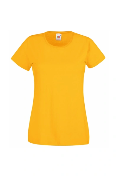 Fruit Of The Loom Ladies/womens Lady-fit Valueweight Short Sleeve T-shirt (pack (s In Yellow