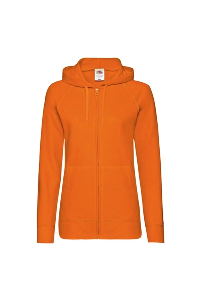 Fruit Of The Loom Ladies Fitted Hooded Sweatshirt (orange)
