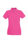 Fruit Of The Loom Ladies Lady-fit Premium Short Sleeve Polo Shirt (fuchsia) In Pink