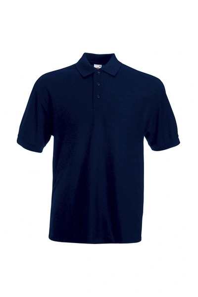 Fruit Of The Loom Mens 65/35 Pique Short Sleeve Polo Shirt (deep Navy) In Blue