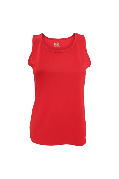 Fruit Of The Loom Womens/ladies Sleeveless Lady-fit Performance Vest Top (red)