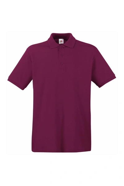 Fruit Of The Loom Premium Mens Short Sleeve Polo Shirt (burgundy) In Purple