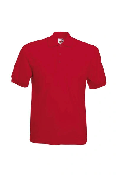 Fruit Of The Loom Mens 65/35 Pique Short Sleeve Polo Shirt (red)