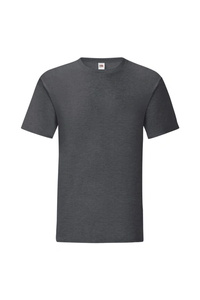 Fruit Of The Loom Mens Iconic T-shirt (dark Heather) In Grey