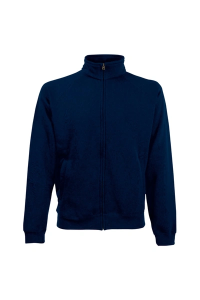 Fruit Of The Loom Mens Sweatshirt Jacket (deep Navy) In Blue