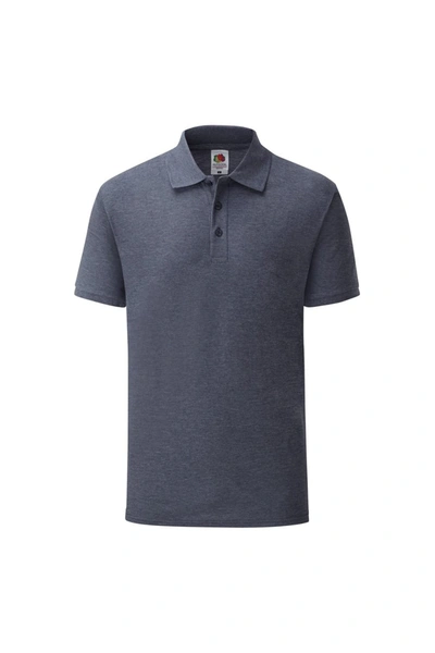 Fruit Of The Loom Mens 65/35 Pique Short Sleeve Polo Shirt (heather Navy) In Blue