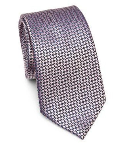 Ermenegildo Zegna Diamond Silk Classic Tie In Pink