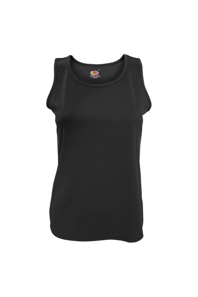 Fruit Of The Loom Womens/ladies Sleeveless Lady-fit Performance Vest Top (black)