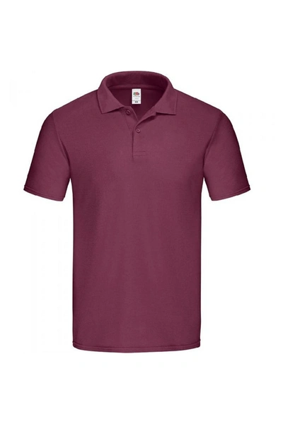 Fruit Of The Loom Mens Original Pique Polo Shirt (burgundy) In Purple