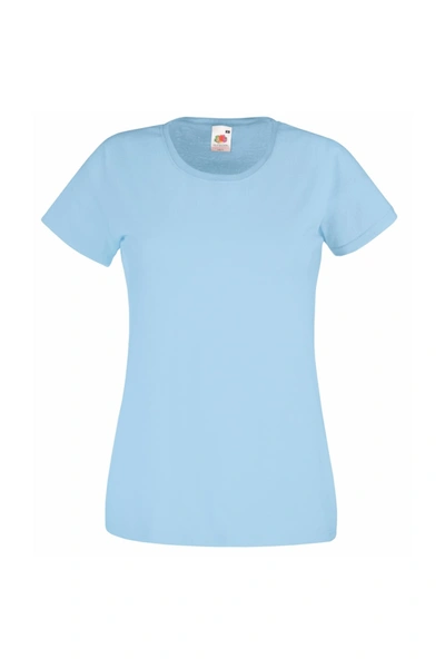 Fruit Of The Loom Ladies/womens Lady-fit Valueweight Short Sleeve T-shirt (sky Blu In Blue