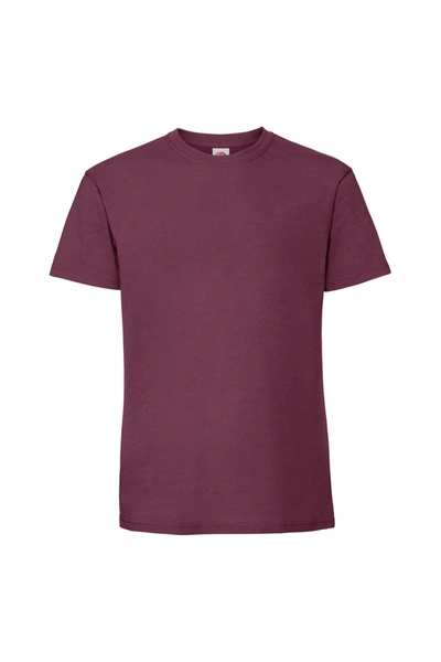 Fruit Of The Loom Mens Super Premium Short Sleeve Crew Neck T-shirt (burgundy) In Purple