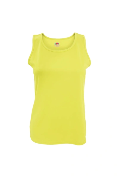 Fruit Of The Loom Womens/ladies Sleeveless Lady-fit Performance Vest Top In Yellow