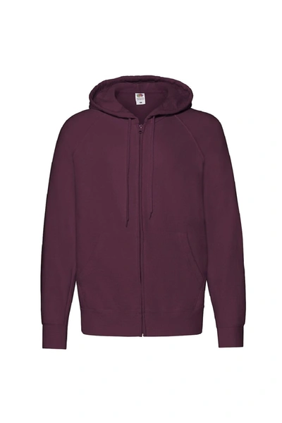 Fruit Of The Loom Mens Lightweight Full Zip Jacket / Hoodie (burgundy) In Purple
