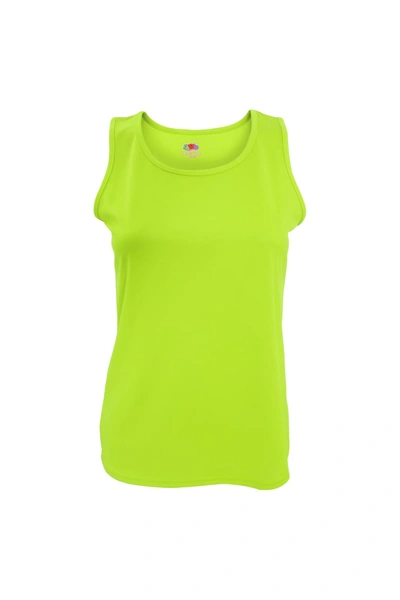 Fruit Of The Loom Womens/ladies Sleeveless Lady-fit Performance Vest Top (lime) In Green