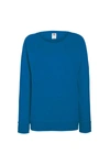 Fruit Of The Loom Ladies Fitted Lightweight Raglan Sweatshirt (240 Gsm) In Blue