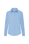 Fruit Of The Loom Ladies Lady-fit Long Sleeve Poplin Shirt (mid Blue)