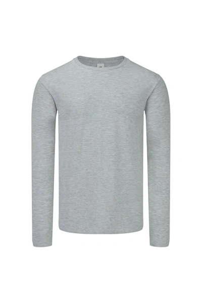 Fruit Of The Loom Mens Iconic 150 Long-sleeved T-shirt In Grey