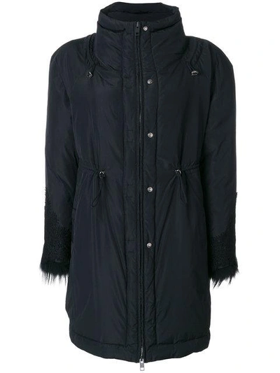 Ermanno Scervino Appliqué Parka Coat In Black