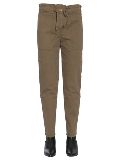 Boutique Moschino Cotton Gabardine Trousers In Military Green