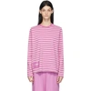 Marc Jacobs Purple 'the Striped' Long Sleeve T-shirt In Cyclamin