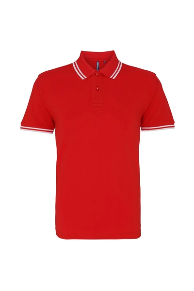 Asquith & Fox Mens Classic Fit Tipped Polo Shirt In Red