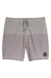 Rvca Current Stripe Water Repellent Board Shorts In Sequoia Green