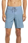 Rvca Current Stripe Water Repellent Board Shorts In Slate