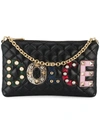 Dolce & Gabbana Appliqué Logo Quilted Bag In Black