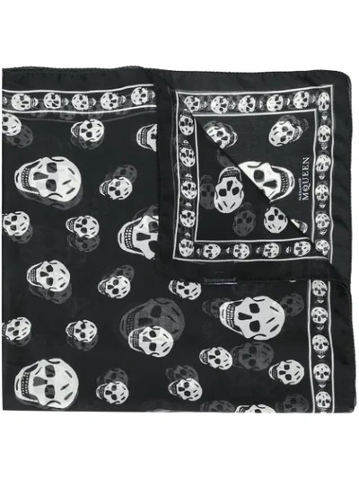 Alexander Mcqueen Skull-print Scarf In Black