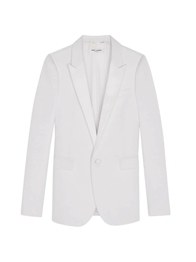 Saint Laurent Wool Single-breasted Blazer In White