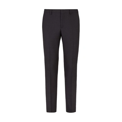 Fendi Tapered Tailored Trousers In Black