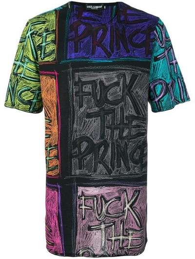 Dolce & Gabbana Printed Cotton T-shirt In Multicolor | ModeSens