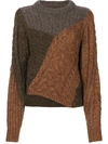 Isabel Marant Étoile Patchwork Wool Knit Sweater In Brown