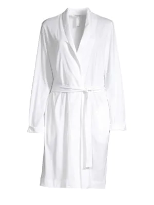 Hanro Lace Self-tie Robe In White | ModeSens