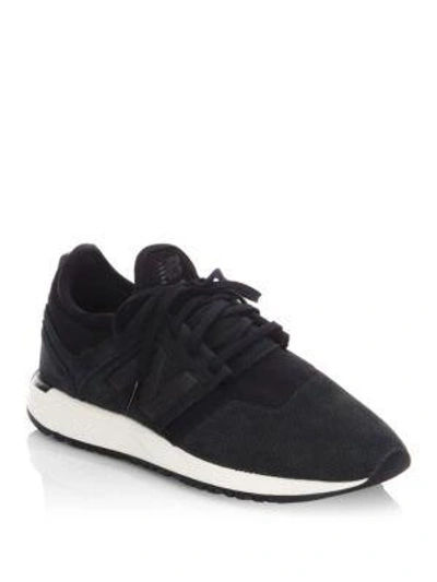 New Balance Nubuck Leather Sneakers In Black