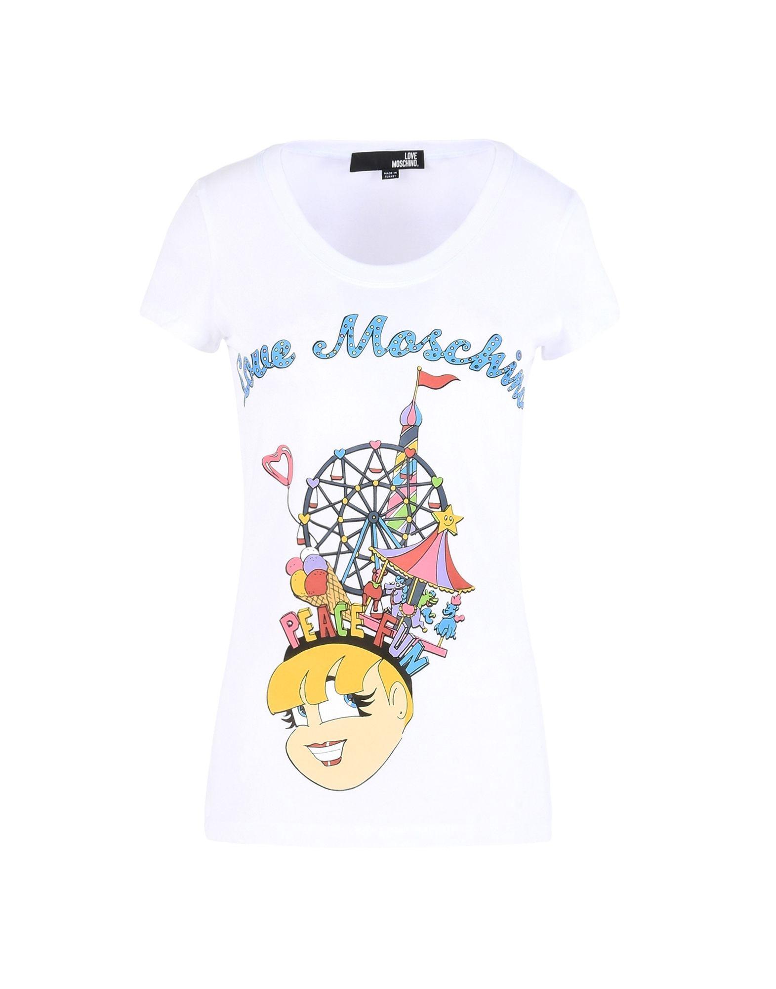 Moschino Love Short Sleeve T-shirts In White | ModeSens