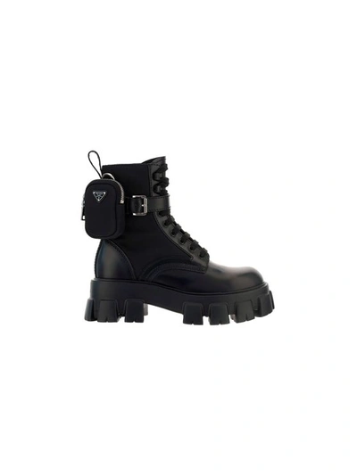 Prada Men's  Black Leather Ankle Boots