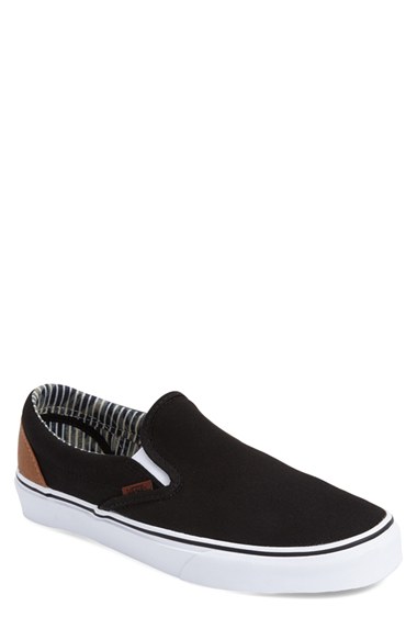 Vans 'classic' Slip-on Sneaker (men) In Black/ Stripe Denim | ModeSens