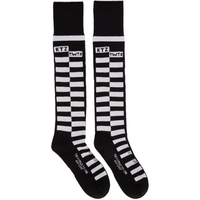 Ktz Box Check Long Socks In Black