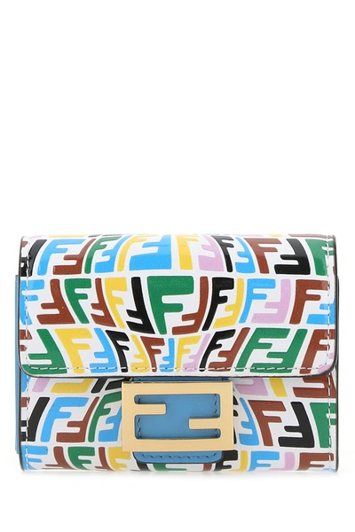 Fendi Leather Wallet With All-over Ff Vertigo Motif In Multicolor