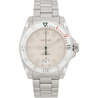 Gucci Men's 40mm Dive Icon Bracelet Watch In White