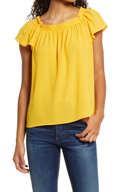 Cece Square Neck Blouse In Golden Hour